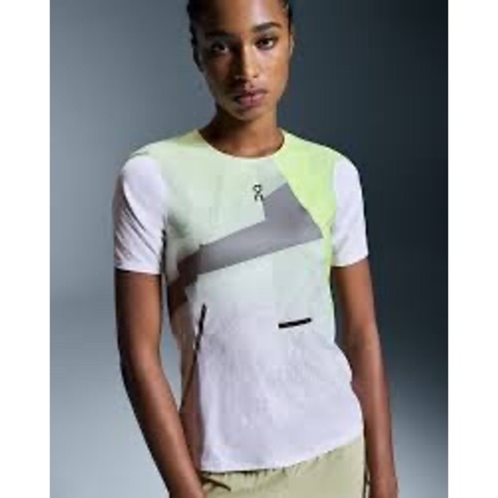 On Running Ultra-T Women S Yellow White Performance Mesh Trail Running Shirt